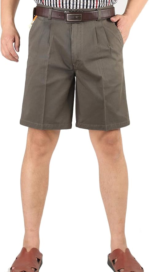 Prim Proper's Classic Weekend Oxford Pleated Front Golf Shorts