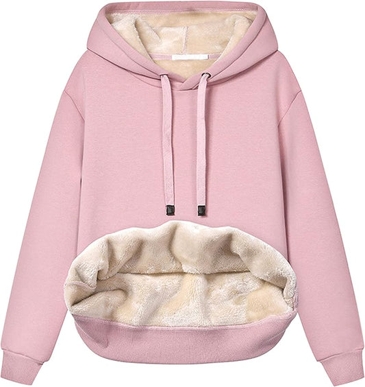 Prim Proper's Winter Hoodies Pullover Sherpa Fleece Warm Heavyweight Sweatshirt